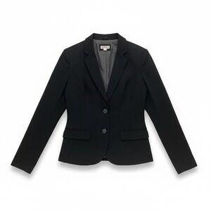 Merona Black Textured Blazer Suit Jacket Womens Size 8 Button Front Career